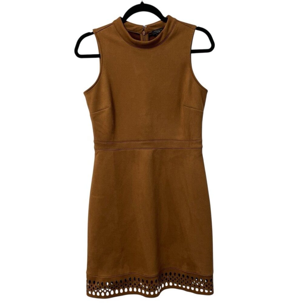 ANN TAYLOR DRESS FAUX SUEDE WESTERN COUNTRY CONCERT COWGIRL CUTOUT - 6 PETITE